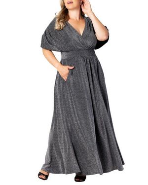 Kiyonna Geneva Metallic Gown - Gray