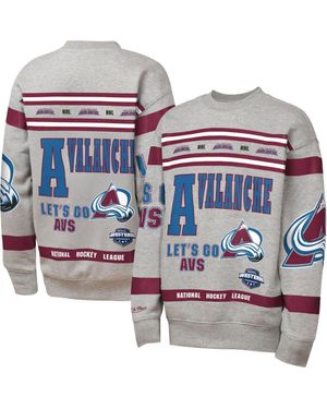 Mitchell & Ness Youth Colorado Avalanche Allover Print Fleece Crewneck Sweatshirt - Multicolor