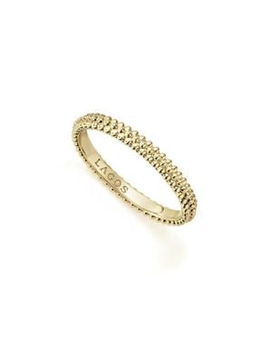 Lagos Micro Caviar Beaded Stacking Ring - Metallic