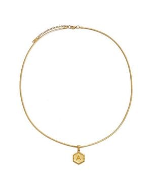petit moments Initial Pendant Necklace - Metallic