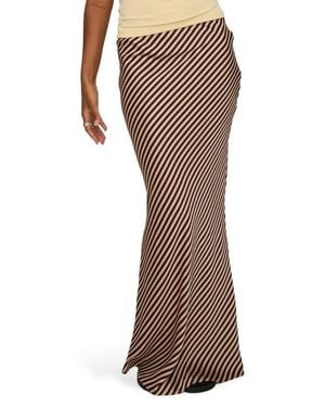 Princess Polly Eliena Stripe Maxi Skirt - Brown
