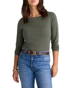 Madewell Ruched Long Sleeve Top - Black