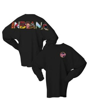 Spirit Jersey Indiana Fever Oversized Preppy City Long Sleeve T-Shirt - Black