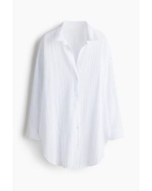 H&M Long Cotton Shirt - White