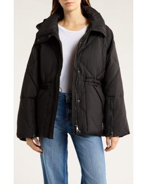 OOF WEAR Quilted Water Repellent Hooded Jacket - Black