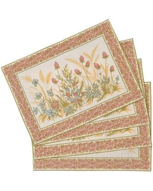 Modern Prairie Clover Canvas Placemats, Set Of 4 - Metallic