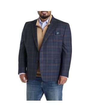 Tallia Big & Tall Multi Plaid Sport Coat - Blue
