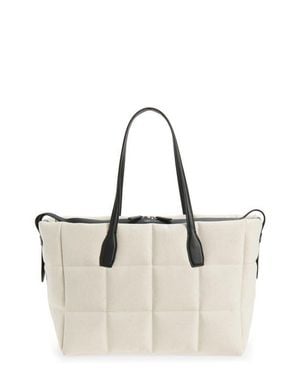 VEE COLLECTIVE Large Tela Quilted Tote - White