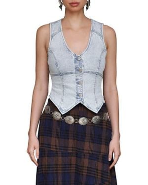 Avec Les Filles Denim Vest - Blue