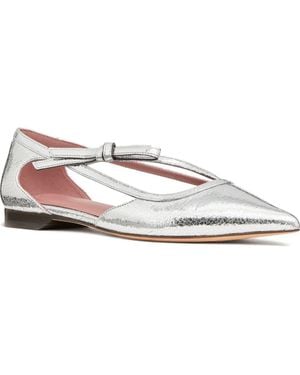 Kate Spade Loop Pointed Toe Leather Flat - White