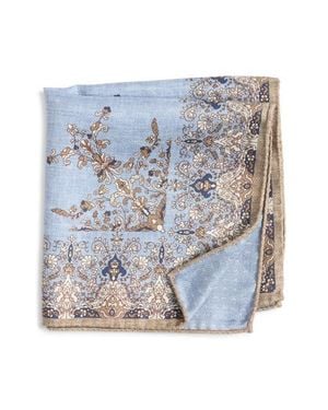 Jack Victor Military Floral Pocket Square - Blue