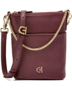Cole Haan Mini Mainline North/South Leather Bucket Bag - Purple