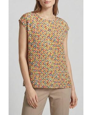Apny Print Cap Sleeve Shell - Natural
