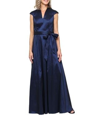 Alex Evenings Stretch Taffeta Gown - Blue