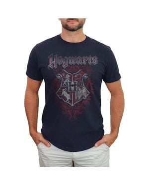 Harry Potter Vintage Artistic Crest Graphic T-Shirt - Blue