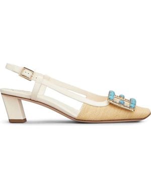 Roger Vivier Pietre Dure Slingback Pump - White