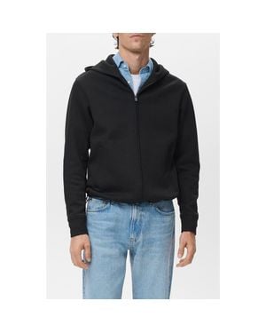 Mango Zip-Up Hoodie - Black