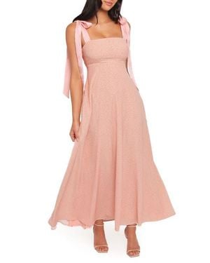 Petal & Pup Ellody Polka Dot Tie Shoulder Maxi Dress - Pink