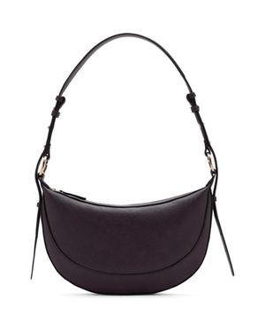 Mango Oval Faux Leather Shoulder Bag - Purple