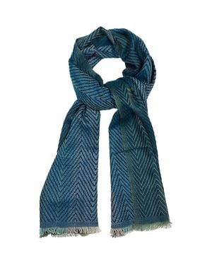 feel good Artisan Woven Hayden 100% Recycled Acrylic Oversized Wrap Winter Scarf - Blue