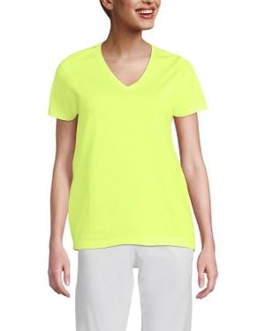 Lands' End Supima Cotton V-Neck T-Shirt - Yellow