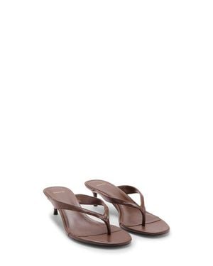 Mango Kitten Heel Thong Sandal - Brown