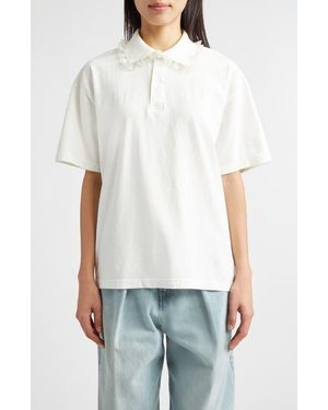 Tanner Fletcher Gender Inclusive Cletus Lace Trim Polo - White