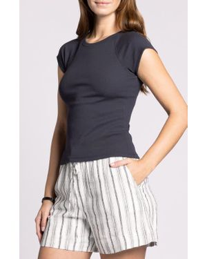 Thread & Supply Winslet Rib Raglan Sleeve T-Shirt - Blue