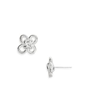 Shana Cave Good Luck Knot Stud Earrings - Metallic