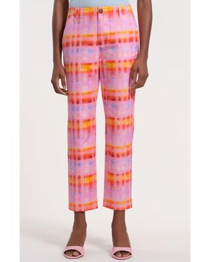 Isaac Mizrahi New York Slim Fit Ankle Cotton Pants - Red