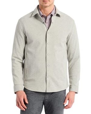Robert Graham Kellan Knit Snap-Up Shirt Jacket - Gray