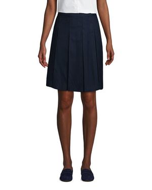 Lands' End Tall Tall Box Pleat Skirt Top Of Knee - Blue