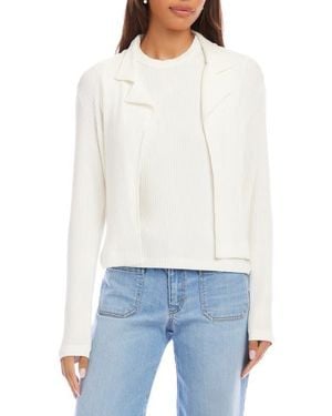 Karen Kane Notch Lapel Rib Jacket - White