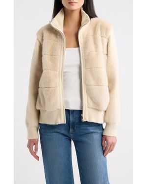 Love Token Celia Faux Fur Jacket - Blue