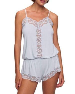 Eberjey Marry Me Dreamer Jersey Knit Teddy Romper - Blue