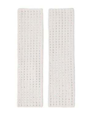 Maje Wool And Rhinestone Mittens - White