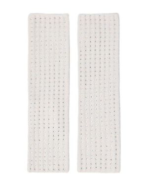 Maje Wool And Rhinestone Mittens - White