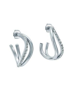 Ted Baker Large Wayva Pavé Crystal Hoop Earrings - Blue