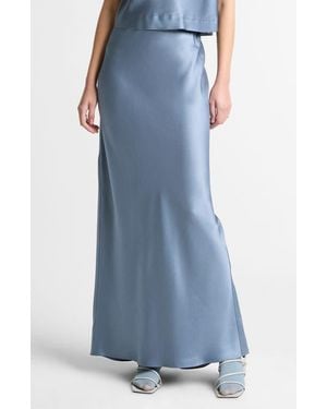 Vince Satin Maxi Skirt - Blue