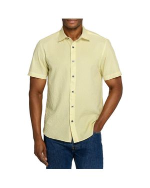 Con.struct Slim Fit Dot Woven Short Sleeve Seersucker - Natural