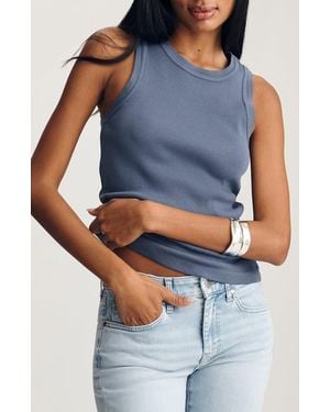 Mavi Crewneck Rib Tank - Blue