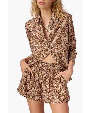 Cami NYC Rafella Floral Cotton & Silk Button-Up Shirt - Brown