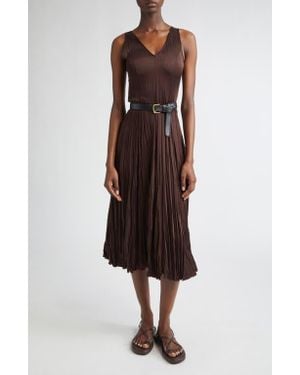 Michael Kors Crushed Charmeuse Dress - Brown