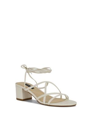 Nine West Aloud Ankle Wrap Sandal - White