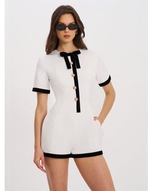 Miss Circle Idina Business Casual Rompers - White