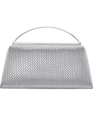 Nina Genesis Woven Faux Leather Clutch - Gray