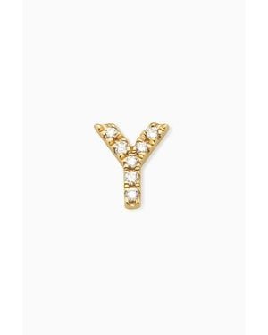 Oradina 14K Luxe Letter Diamond Initial Single Stud - White