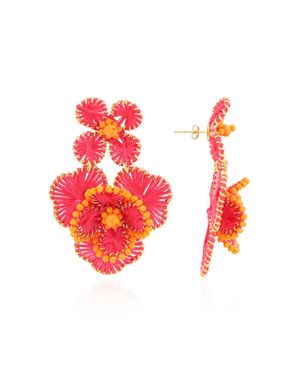 LOTT.gioielli Ce Si Double Flower Earring L - Pink