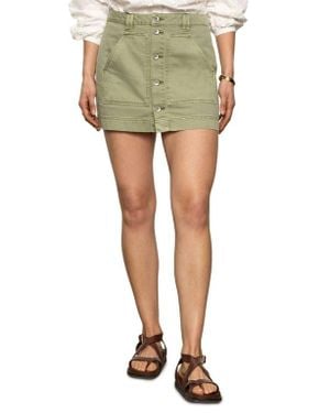 Sanctuary All Buttoned Up Denim Miniskirt - Green