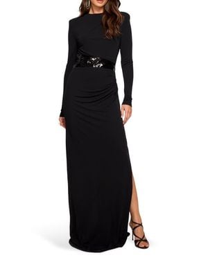 Ramy Brook Samantha Sequined Waist Gown - Black